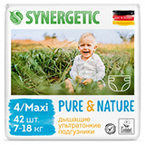 Подгузники детские "Pure&Nature", дышащие, размер 4/maxi, 7-18 кг Synergetic | интернет-магазин натуральных товаров 4fresh.ru - фото 1