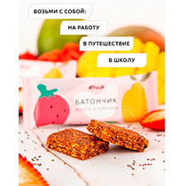 Батончик фруктово-ягодный "Манго-Клубника" 4fresh FOOD | интернет-магазин натуральных товаров 4fresh.ru - фото 3